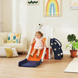 AIYAPLAY 5 in 1 Kids Slide Set with Basketball Hoop, Climbing Frame, Telescope & Storage Box – Toddlers 1-3