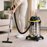 HOMCOM 1400W Wet and Dry Vacuum Cleaner with Blower Mode, 30L Stainless Steel Tank, 5-Layer Filter – Yellow
