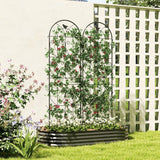 Outsunny Set of 2 Metal Garden Trellis Panels with Bird Motifs, 180 x 50cm – Climbing Plant Support and Privacy Screen