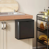 HOMCOM 8L Hanging Kitchen Bin with Lid and Removable Inner Bucket – Stainless Steel, Cabinet Door or Standing
