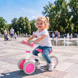 AIYAPLAY Balance Bike for Toddlers 1–2 Years with Adjustable Seat and Light-up Rear Wheels – Boys and Girls, Pink