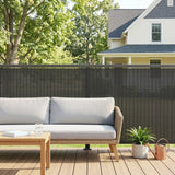 Outsunny Garden Privacy Screen Fence, 2 Pack – 1m x 5m Waterproof Windbreak, Dark Grey