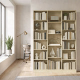 HOMCOM 17-Cube Open Bookcase, 188cm Tall with Adjustable Shelves and Anti-Tipping Hardware – Oak