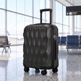 HOMCOM 20 Inch ABS Hard Shell Cabin Suitcase with TSA Lock, Spinner Wheels & Telescopic Handle – Carry-On Luggage, Black