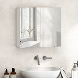 HOMCOM Double-Door Wall-Mounted Bathroom Mirror Cabinet with Adjustable Shelf – Bathroom Storage, White