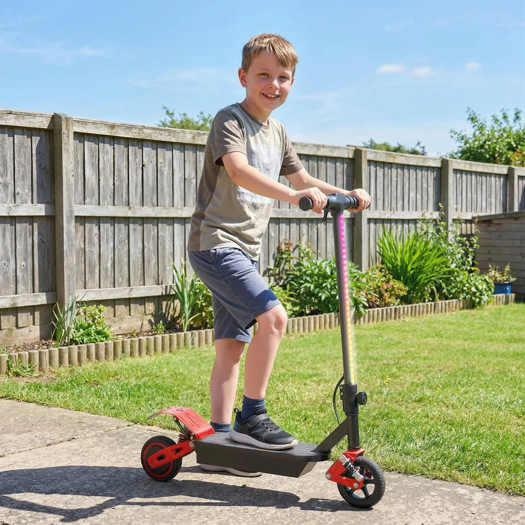 AIYAPLAY Foldable Kids Electric Scooter with LCD Display and Dual Shock Absorption – 15 km/h, Ages 6–14, Red
