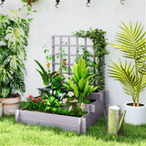 Outsunny 3-Tier Wooden Trellis Planter, 95x95x110cm – Grey