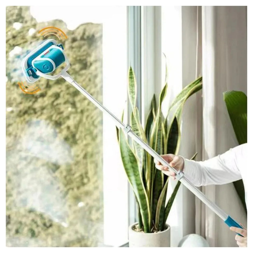 Cordless Vibrating Scrubber with Extendable Pole & 2 Brush Heads – Multi-Function Home Cleaning Brush