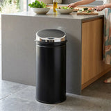 HOMCOM 42L Automatic Motion Sensor Rubbish Bin – Fingerprint-Resistant Stainless Steel Kitchen Bin, Black