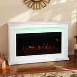 HOMCOM 2000W Electric Fireplace with Faux Flame, Thermostat and Remote – 5118 BTU Heater, White