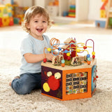 AIYAPLAY 8 in 1 Wooden Activity Cube with Bead Maze, Shape Sorter & Number Games – Montessori Toy, 18 Months+