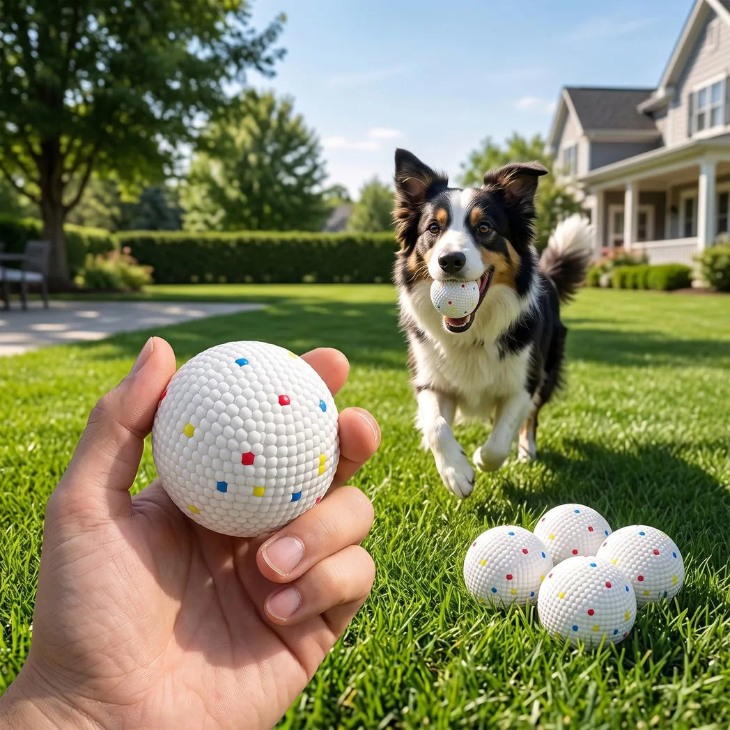 PawHut 6 Pack ETPU Dog Balls, 58mm – Bite-Resistant Floating Fetch and Chew Toys for Small and Medium Dogs