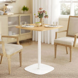 HOMCOM 60 cm Square Dining Table for Two with Wood-Veneer Top and Steel Base – Small Kitchen Table, Natural Wood