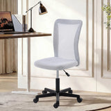 Vinsetto Armless Mesh Office Chair with Adjustable Height and 360° Swivel – Home Office, White