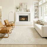 HOMCOM Modern Geometric Plush Rug, Non-Slip, 200 x 140cm – Cream