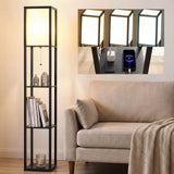 HOMCOM 3-Tier Column Shelf Floor Lamp