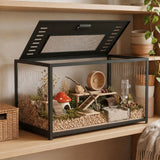 PawHut Chewproof Metal Hamster Cage with Deep Base and Openable Top – Rat Cage for Syrian and Dwarf Hamsters, 80 x 45 cm