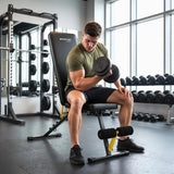 SPORTNOW Adjustable Weight Bench with 7 Backrest Positions & Resistance Bands – 300kg Foldable Incline Decline Bench