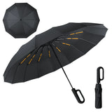 Windproof Automatic Folding Umbrella, 105 cm Canopy, 30 Reinforced Ribs, Ring Handle
