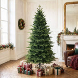HOMCOM Geneva Fir 6ft Artificial Christmas Tree – Hinged, 1610 Branch Tips, Flame Retardant, Foldable Steel Stand, Green