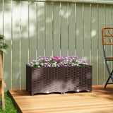 Outsunny Self-Watering Raised Garden Bed with Legs – Rattan-Effect Plastic Planter Boxes, 80 x 40cm