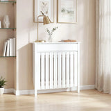 HOMCOM Radiator Cover with Top Drawer, 93 x 88.5 cm Slimline Rustic-Look Heater Cabinet, White