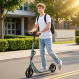 SPORTNOW Foldable Adult Kick Scooter with Adjustable Handlebar & 200mm Big Wheels – One-Click Folding, Silver
