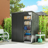Outsunny 5 x 3.5ft Metal Garden Storage Shed with Sliding Door and Roof Vents – Waterproof, Dark Grey