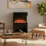 HOMCOM 19" Electric Fireplace with Surround, 3D Flame Effect and Remote – 1000W/2000W Electric Fire, Black