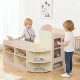AIYAPLAY Kids Grocery Store Playset with Cash Register, Vending Machine & Shelves – Pretend Supermarket