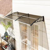 Outsunny Front Door Canopy, 200 x 96 cm Polycarbonate Rain Shelter with Aluminium Frame – Outdoor Awning