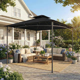 Outsunny 3 x 3 m Garden Gazebo with 2-Tier Roof, Waterproof UPF50 Fabric and Metal Frame – Patio Canopy, Black