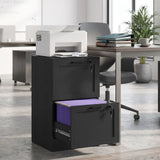 HOMCOM 2-Drawer Lockable Filing Cabinet with Adjustable Hanging Rails – Compact Home Office Storage, Black