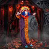 HOMCOM 167 cm Life Size Animated Clown Halloween Decoration