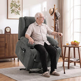 HOMCOM Dual Motor Electric Riser Recliner Chair with Massage & Heat – 55° Lift Chair for Elderly, Dark Grey