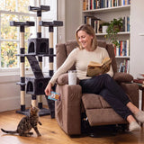 HOMCOM Dual Motor Recliner Chair, 55° Electric Lift Chair for Elderly, Recliner Armchair with Massage and Heat, Brown