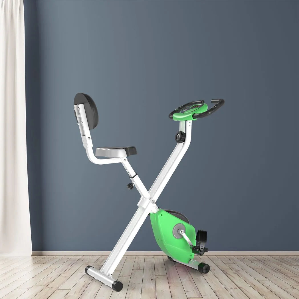 HOMCOM Folding Exercise Bike with 8-Level Magnetic Resistance, LCD Monitor & Pulse Sensor – Home Cardio, Green