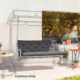 Outsunny 2 Seater Garden Bench and Swing Chair Cushion with Ties, 110 x 120cm, Black