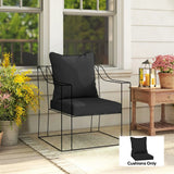 Outsunny Seat and Back Cushion Set with Piped Edges, Indoor and Outdoor, Black