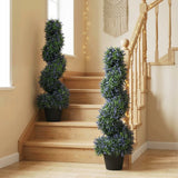 HOMCOM Artificial Lavender Topiary Tree Set of 2