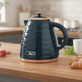 HOMCOM 3kW Rapid Boil Electric Kettle, 1.7L with Boil-Dry Protection & Removable Filter, Dark Blue