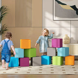 HOMCOM 12-Piece Soft Play Foam Blocks Set for Toddlers – Building and Stacking Toy for Climbing and Crawling, Grey