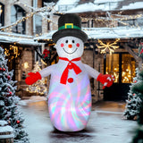 Outsunny 8ft Inflatable Christmas Snowman with Disco & LED Lights – Self-Inflating Outdoor Garden Decoration