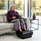 HOMCOM 2-in-1 Foot and Calf Massager with Heat, Air Compression and Timer – Folding Heated Footstool