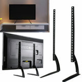 Universal Tabletop TV Stand Base for 27–65 Inch Screens – Heavy-Duty Iron VESA Pedestal Mount, Black