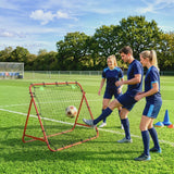 HOMCOM Adjustable Football Rebounder Net with Steel Frame – Kickback Training Target for Teens & Adults, Red