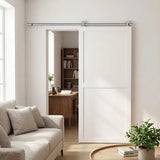 HOMCOM Sliding Door Hardware Kit Smooth Quiet 304 Stainless Steel for 180cm Track Sliver Tone