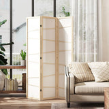 HOMCOM Wooden Folding Privacy Screen with Solid Wood Frame – 3 Panel Room Divider for Bedroom, Natural Wood Finish