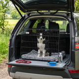 PawHut 90 cm Collapsible Slanted Car Dog Crate with Tray – Foldable Travel Cage for Medium to Large Dogs