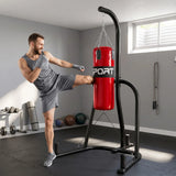 SPORTNOW Freestanding Punching Bag with Stand, 20kg Heavy Bag & Weight Plate Holders – Home Boxing Set, Red
